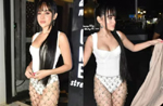 Urfi Javed makes jaws drop as she steps out for dinner in white swimsuit and chain mail; watch video
